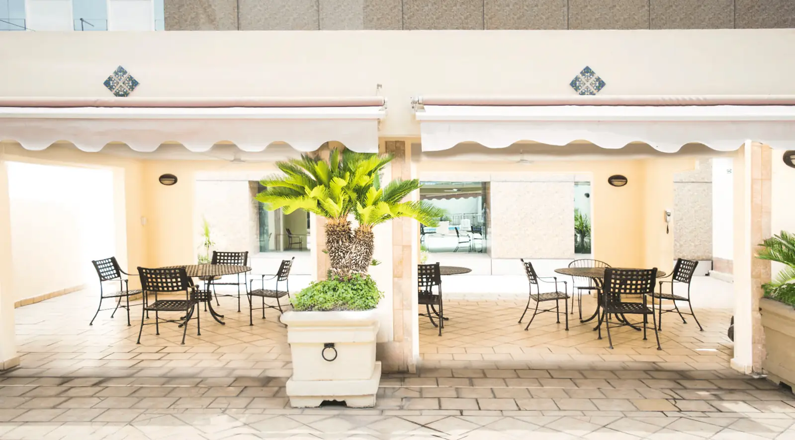 Área de palapa para convivir al aire libre